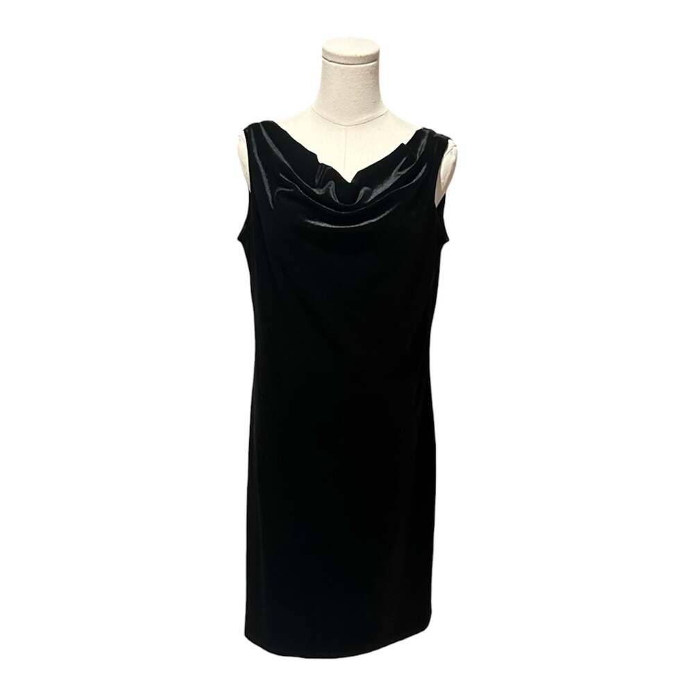 Marina Black Velvet Cowl Neck Sleeveless Dress Women’s Size 12